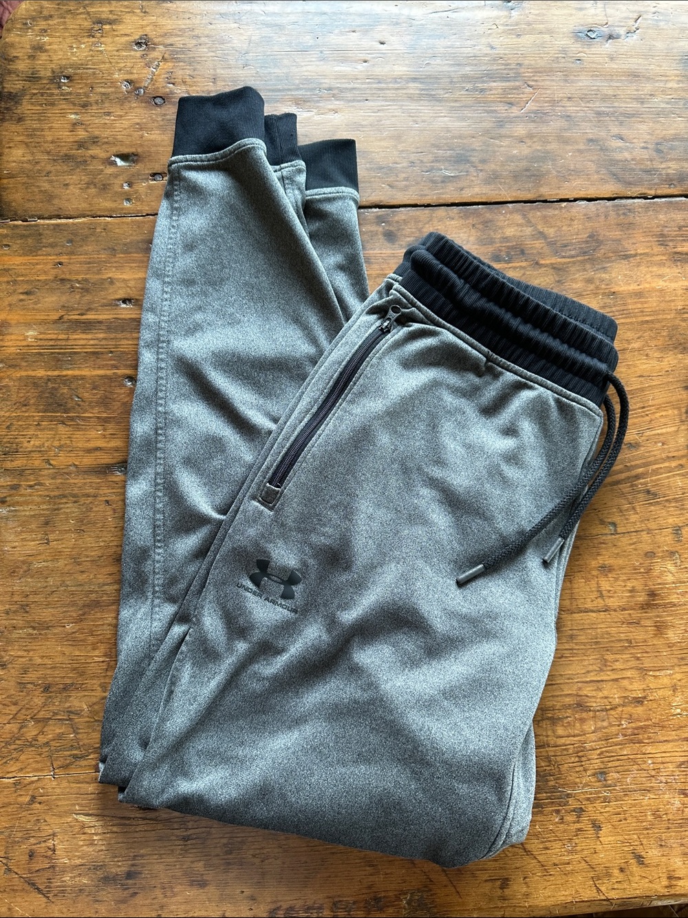 Under Armour Men's Dark Gray Performance Joggers with Black Waistband